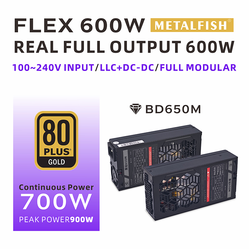 METALFISH Flex 600W fuente de  - Atx Power Supply 1U Flex 500W reseña y precio